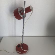 Lampe  vintage 1960 Monteuse Delmas rouge diable - 44 cm