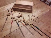 Jeu de croquet de table en bois