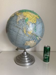 Globe vintage 1950 terrestre Girard Barrère et Thomas - 45 c