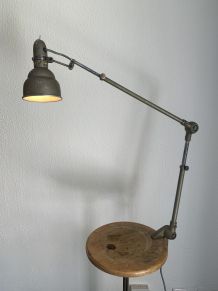 Lampe vintage 1950 Lumina usine industrielle atelier - 75 cm