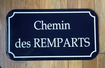 Plaque émaillée Chemin des Remparts