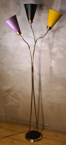 lampadaire 1950 a 60  style lidokov  ,  trois branches laito