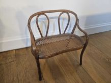 Petit Banc Poupée Thonet Ancien Cannage