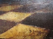 Tableau peinture à l'huile sur toile signé B. BARAY 67