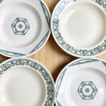 Mix 4 assiettes creuses Art Deco