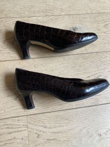 Escarpins vintage croco 