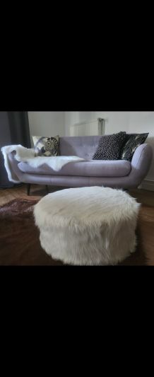 Pouf blanc cassé 