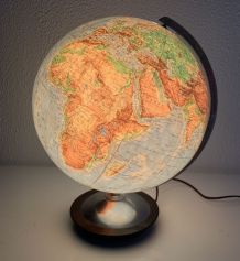 Globe vintage 1950 terrestre verre Colomb édition politique 