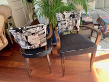 Paire de fauteuils bridges Vintage