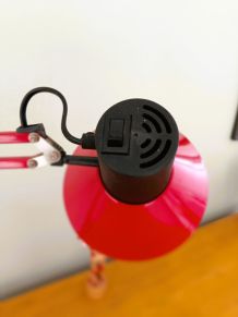 Lampe architecte années 70 rouge et noire