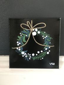 Peinture couronne de noël sapin