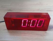 Bloc horloge translucide rouge