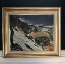 Reproduction ancienne "Neige fondue à l'Estaque" huile 