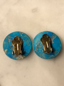 Clips pastille turquoise vintage '70