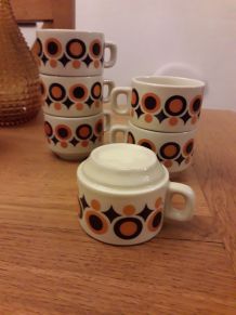 Lot de 6 tasses expresso vintage