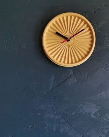 Horloge pendule murale vintage silencieuse Tupperware Jaune