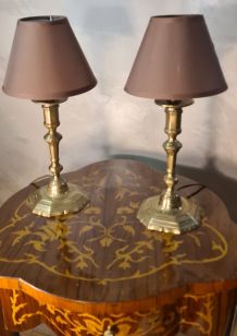 paire de lampe de chevet laiton  32x15  elec ok