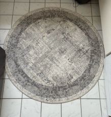 Tapis rond gris