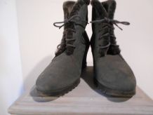 ARCHE CHAUSSURES BOTTINES NOIR T 38 NEUF CUIR DAIM