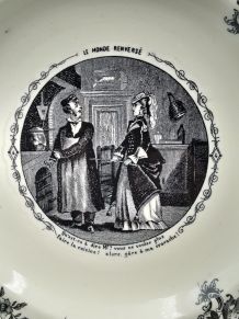 2 assiettes LONGWY modèle rocaille féminisme 