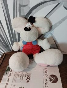 Peluche souris DIDDL Depesche salopette rouge