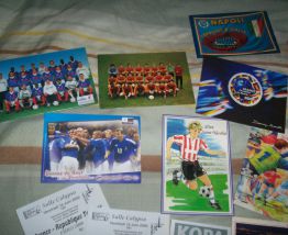 lot cartes postales et papiers pub s sur foot-ball 