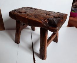 Petit tabouret chinois ancien patiné – Chine Asie asiatique 