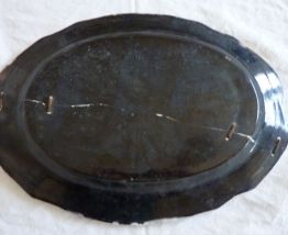 Ancien plat ovale 46 cm cul noir époque 19ème