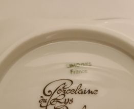 Vide poche Porcelaine du Lys Royal décors fleurs et oiseaux