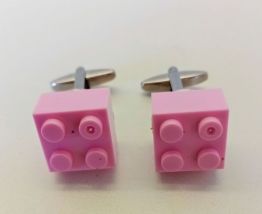 Boutons de manchette Lego®, briques roses