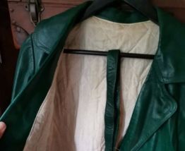 Veste 3/4 cuir vert