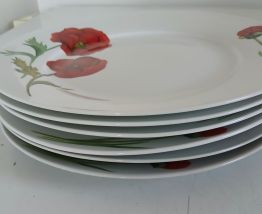 Lots 6 assiettes  porcelaine Chriss G