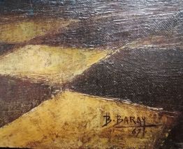 Tableau peinture à l'huile sur toile signé B. BARAY 67