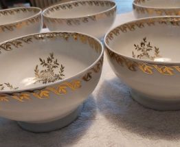 lot de 6 bols Porcelaine de luxe France scènes galantes 