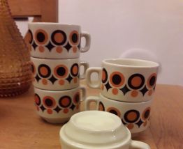 Lot de 6 tasses expresso vintage