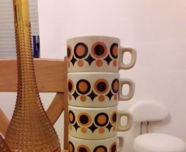 Lot de 6 tasses expresso vintage