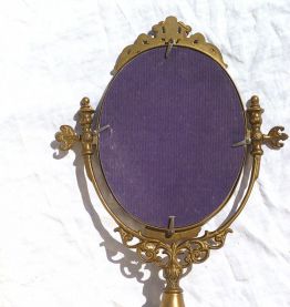 miroir psyché ancien en laiton  ,  vintage