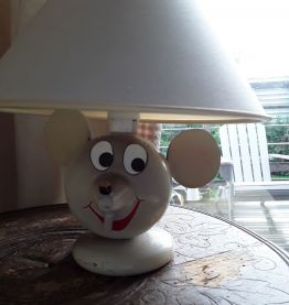 Lampe souris en bois pour enfant  1960