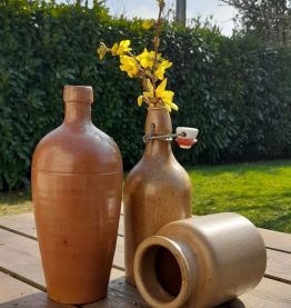 Trio de bouteilles/vases vintage pour déco indus/bistro