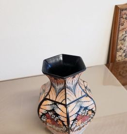 Vase céramique dorée fleur de rose ( ref K 36)