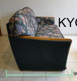 Canapé droit fixe 2 à 3 places, accoudoirs, 165 cm, vert