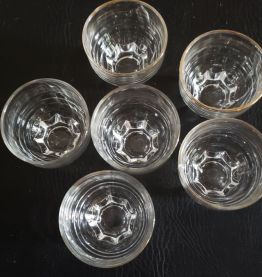 6 verres vintage pied étoile liseré doré