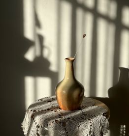 Vase soliflore en grès moucheté/esprit scandinave, ethnique