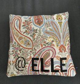 Coussin motifs cachemire "ELLE"