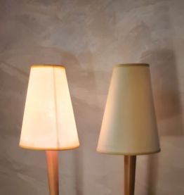 Paire lampe de chevet design scandinave en bois tourné elec 