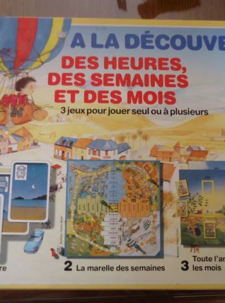 Ancien jeu société Découvertes, heures, semaines, mois, 