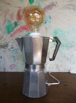 LAMPE VINTAGE - CAFETIERE ITALIENNE - UPCYCLING