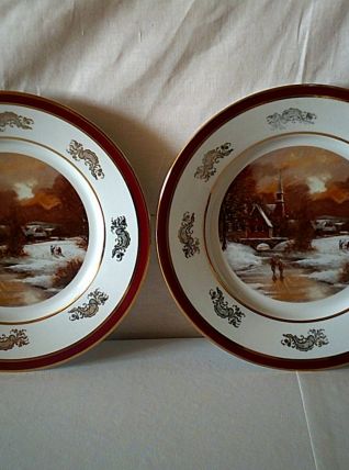 Lot de 2 assiettes Limoges Authentique