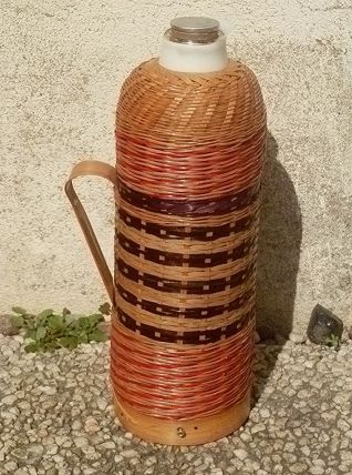  thermos ancien en osier vintage