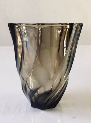 Vase fumé twisté